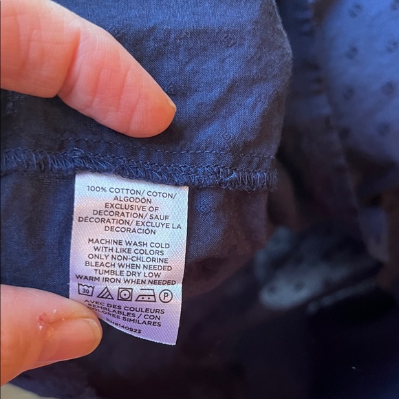 LOFT Dark Blue Ruffled Blouse - Picture 6 of 6